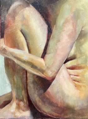 Untited cropped figure painting,